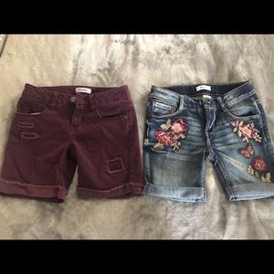 Two pair of girls shorts